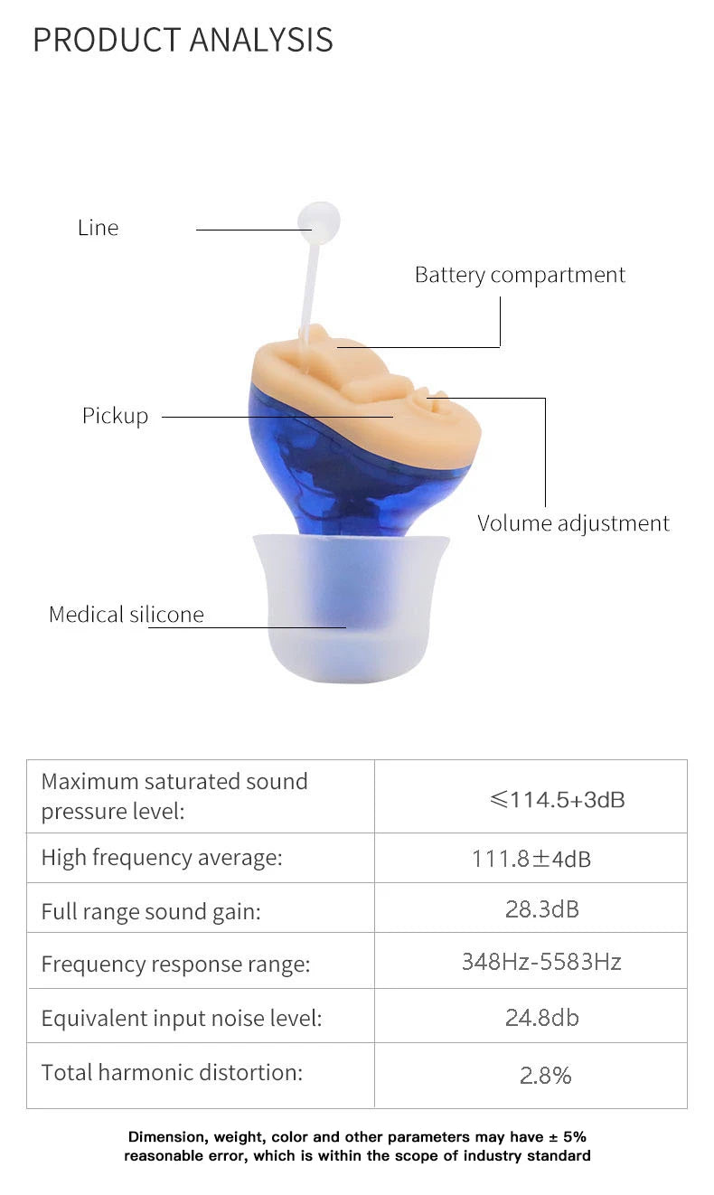Sound Amplifier Invisible Hearing Aid A Mini And Portable Hearing Aid CIC in Deafness Machine For The Elderly Xmas Gift Christma