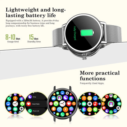 Blackview X30 Lady Smartwatch 1.26" HD AMOLED Screen Bluetooth Heart Rate Blood Oxygen Waterproof Fitness Tracker Android IOS