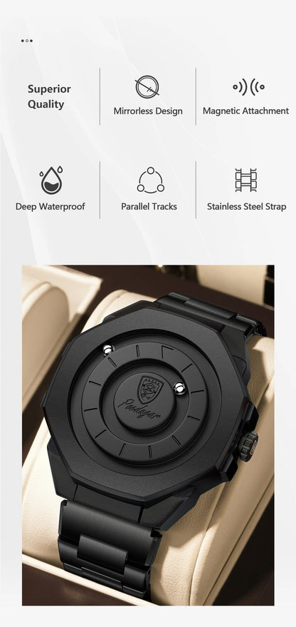 POEDAGAR Top Original Casual Watch For Men Waterproof Luxury Fashion Men's Clock Stainless Steel Man Wristwatch Quartz Sport+Box