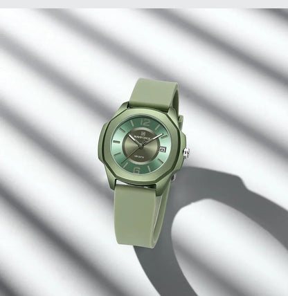 NAVIFORCE NF7107 Watch for Women Silicone Strap Classic Fashion 5ATM Waterproof Ladies Elegant Watch
