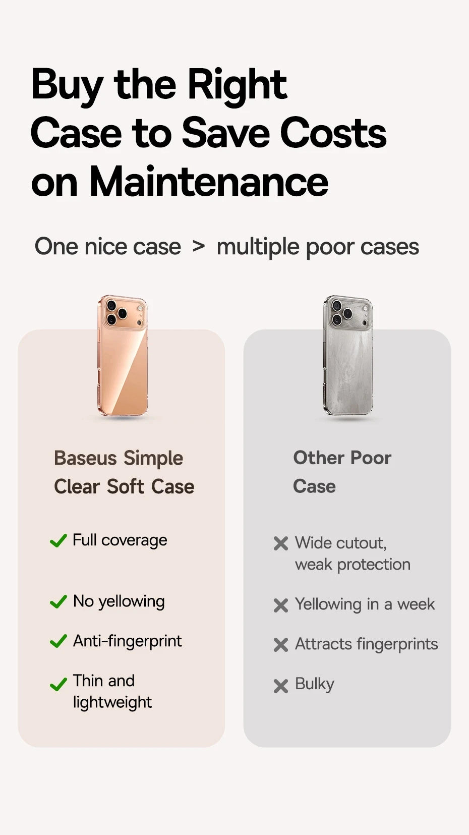 Baseus Clear Case For iPhone 17 Pro Max Soft TPU Case For iPhone 17 Air Anti-drop Ultra Thin Cover For iPhone 16 15 Pro Max Case