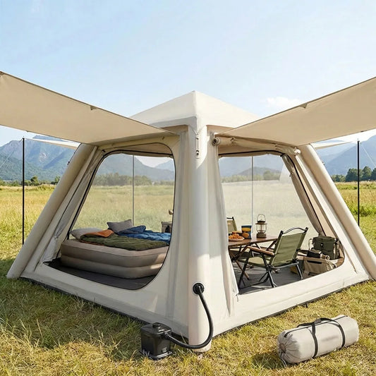 Portable Inflatable Tent Foldable Outdoor Camping Overnight Gear Thickened Waterproof for Hiking And Backyard Picnics