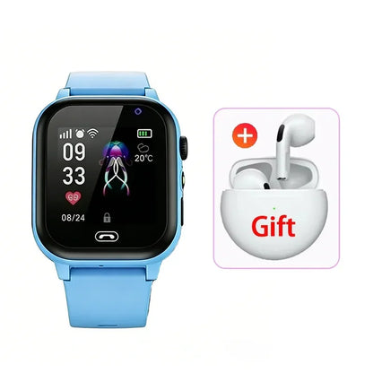Lenovo 2027 Kids 5G Smart Watch GPS SOS Video Call HD Camera Waterproof SIM Card Support Earphone Child Watch for Boys & Girls