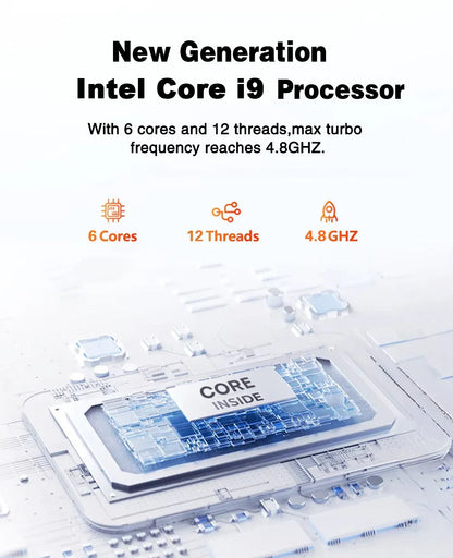 Intel i9 Windows11 Mini PC Protable Gaming i9 10980HK N150 16/32GB RAM WIFI6 BT5.2 4K 1/2TB SSD 1000Mbps Mini Gamer Computer PC