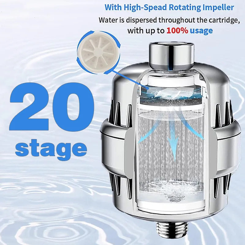 25-level new upgraded turbine filter multi-level bath water purifier household small water purifier bath filter