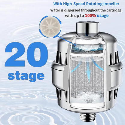 25-level new upgraded turbine filter multi-level bath water purifier household small water purifier bath filter