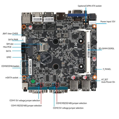 XCY Fanless Mini PC Intel Celeron J6412 N5105 2x GbE LAN 2x RS232 HDMI VGA WiFi 4G LTE Windows 10 Linux Industrial Computer