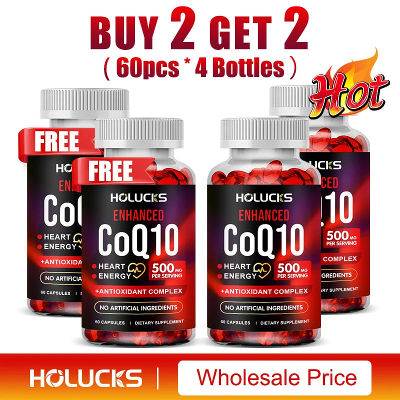 CoQ10 Supplement, for Cardiovascular & Heart Health, Anti-Aging, Energy Boost, Promote Vitality, Super Absorption, Non-GMO