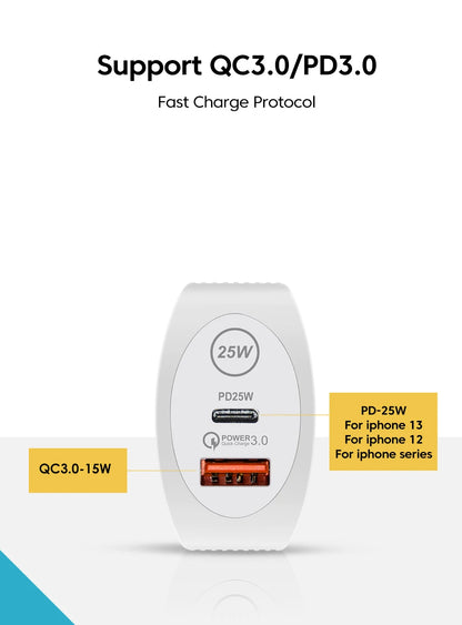 Olaf PD 25W USB C Charger Phone Charger Fast Charging Type C Charger Quick charge 3.0 Adapter For iPhone Xiaomi Huawei Samsung
