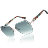 Zenottic Geometric Rimless Sunglasses