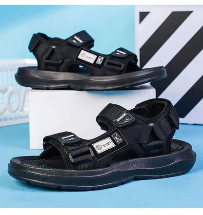 A Pair of New Summer Wear-Resistant Men's Sandals, Breathable Casual Business Beach Shoes, Thick-Soled Non-Slip Soft-Soled Shoes