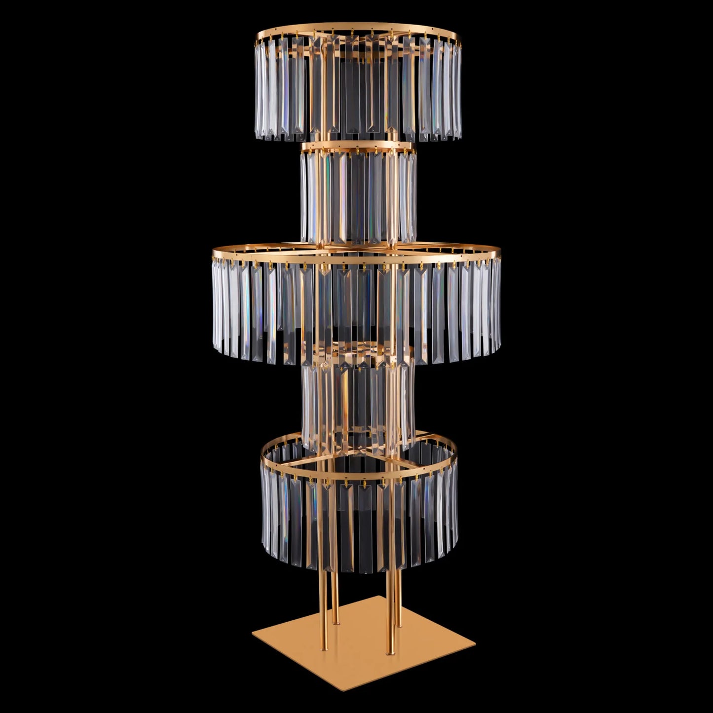 5 Tiers Wedding Centerpieces Flower Stand, 110cm Acrylic Crystal Flower Vase Rack Floor Table Decor Display Holder, Gold/Silver
