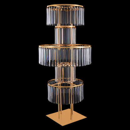 5 Tiers Wedding Centerpieces Flower Stand, 110cm Acrylic Crystal Flower Vase Rack Floor Table Decor Display Holder, Gold/Silver