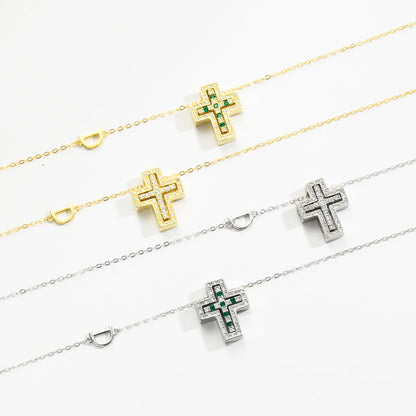 ANDYWEN 925 Sterling Silve Big Double Cross Pendant Long Chain Neckalce 2021 Korea Women High Quality D Twist Chain Jewelry Gift