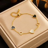 Black & White Enamel Heart Bracelet — view 6