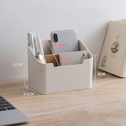 Multi-Function Remote Control Organizer Box for TV Air Conditioner Kitchen Desktop Storage Holder with Compartment