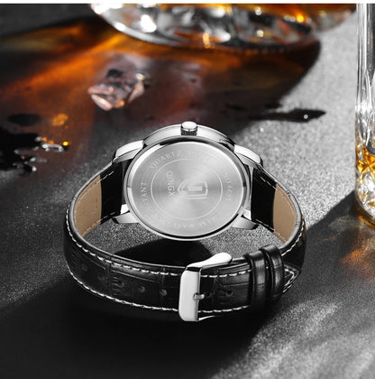 QINGXIYA Classic Business Watch  Men Calendar Quartz Watches Top Brand Luxury Leather Waterproof Mens Watches Relogio Masculino