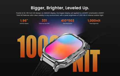 2025 Original KOSPET TANK M3 Smart Watch Men Smartwatch For Women 480mAh Digital Fitness AMOLED AOD Bluetooth Waterproof Watches