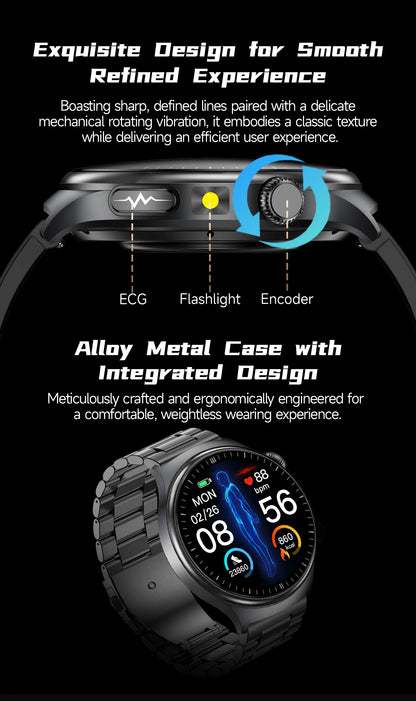 2026 New Accurate Diagnosis ECG Smart Watch Body Fat Blood oxygen BP Health Sport HD AMOLED Screen call Smart watch Men women