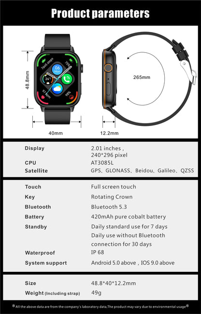 2026 New Multifunctional Smartwatch Women Gift Built-in GPS Bluetooth Call Music Fitness Sports Bracelet Sleep Monitor Watch Lad