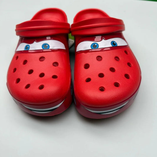 Lightning Mcqueen Outdoor Beach Holey Shoes Cartoon Slippers Men Sandals Casual Ankle-Wrap Eva Car Flip Flops Shoes
