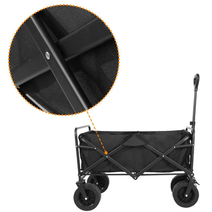 Heavy Duty Outdoor Folding Wagon Cart Large Capacity Collapsible Utility Trolley Portable for Garden Beach Camping