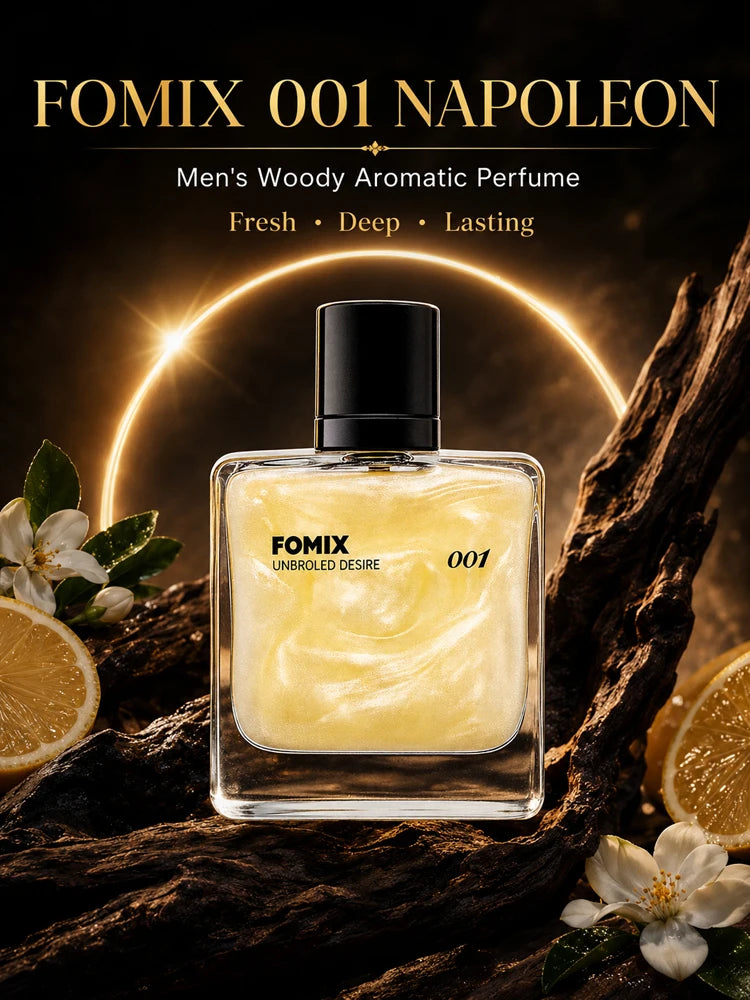 FOMIX 001 Napoleon Men’s Woody Perfume Long Lasting Citrus Aromatic Cologne Sweet Orange Lemon Jasmine Musk Coconut Woody Scent Eau De Parfum Spray Daily Office Date Travel Party Luxury Men Fragrance Gift for Him