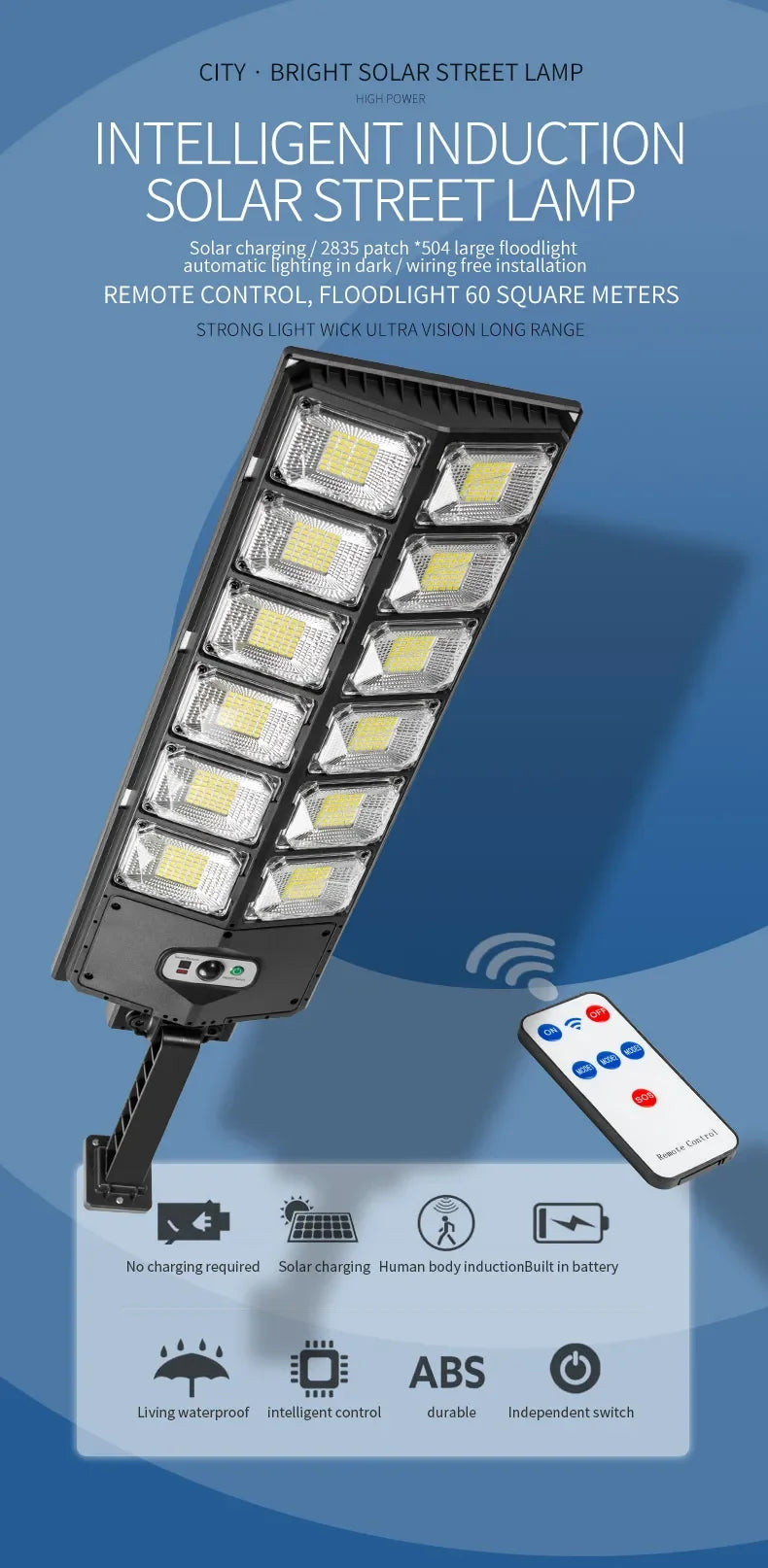 LED Super Bright Outdoor Solar Powered Lamp Waterproof Motion Sensor Human Induction Solar Garden Light Yard Garage Light