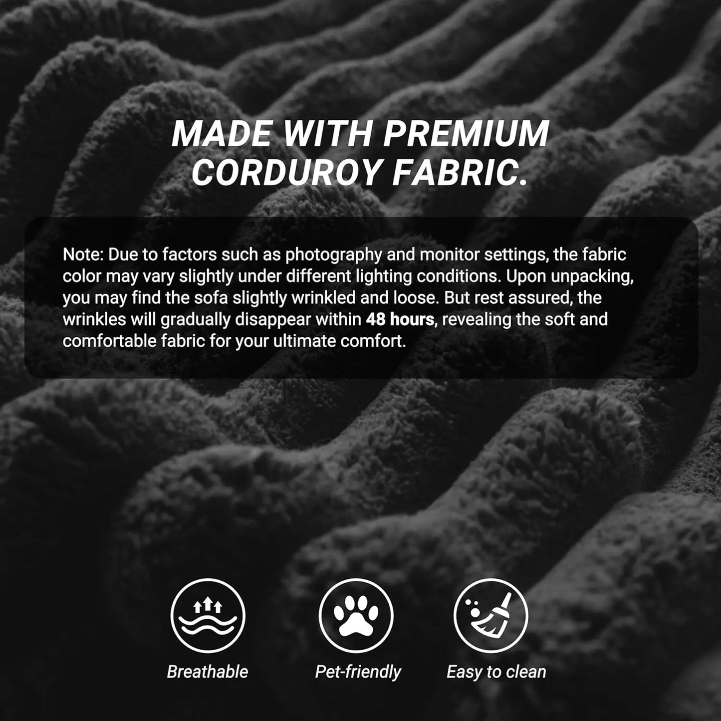 78.8in Convertible Corduroy Sleeper Sofa Bed High Backrest 5-in-1 Side Pocket Living Room No Assembly Removable Washable, Custom