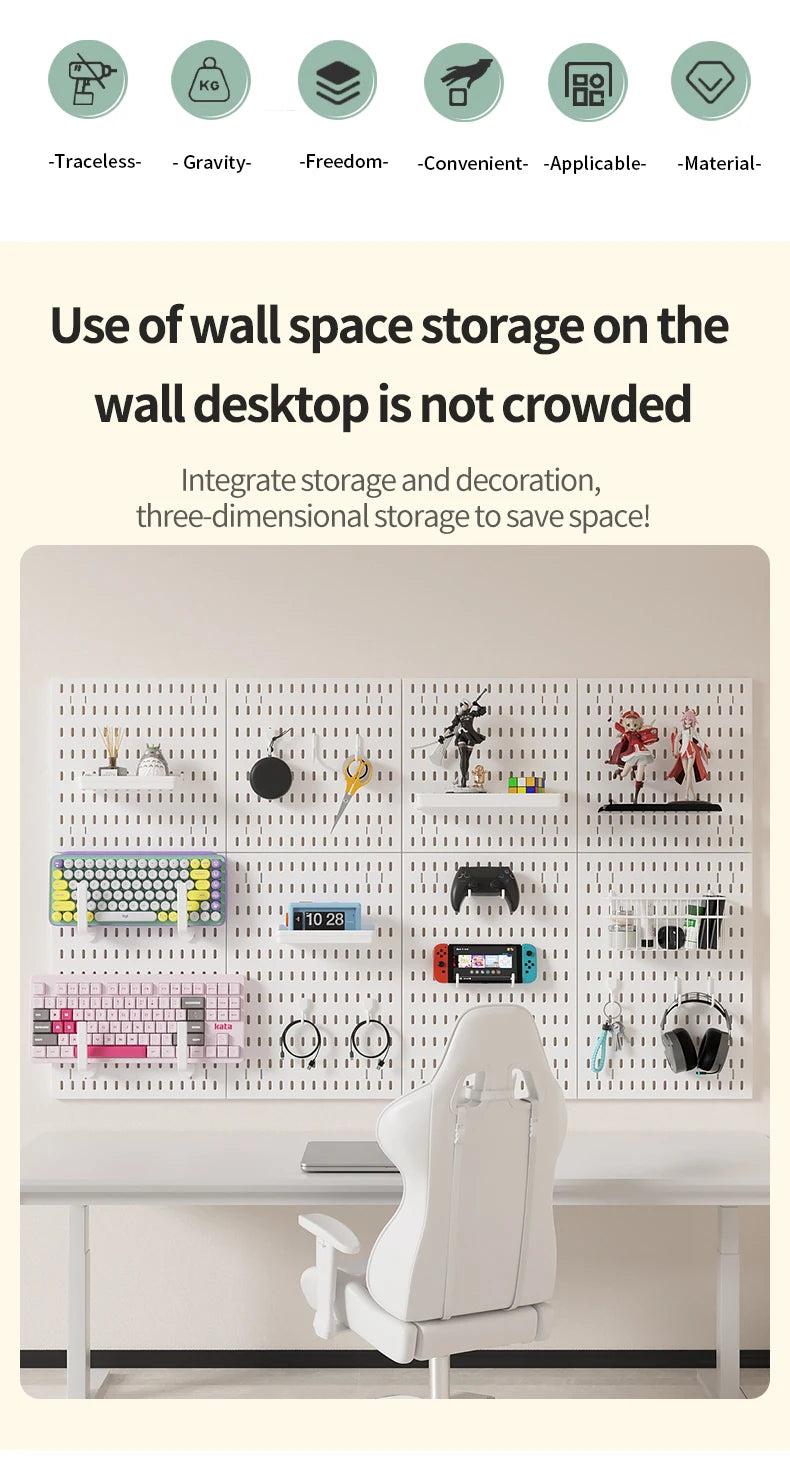 No-Holes Home Organization | This Wall Pegboard Displays & Organizes Your Daily Items & Electronics in Living Room/Study