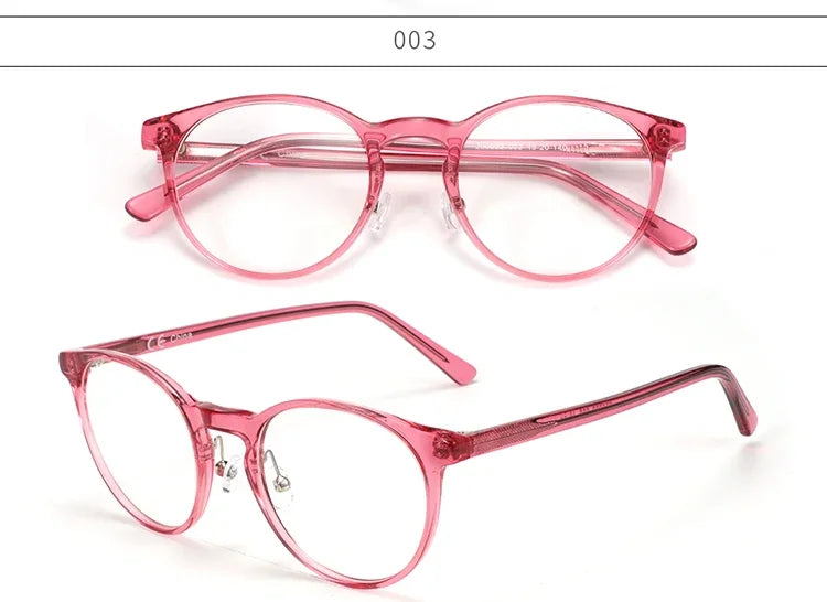 ZENOTTIC (XS Size) Handmade Acetate Round Prescription Eyeglasses Transparent Circular Progressive Optical Glasses for Women Men