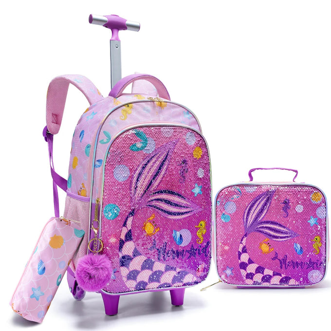 Mermaid Rolling School Bag Set — product image