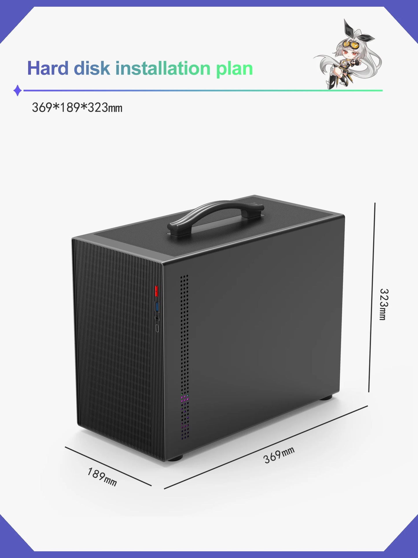 Power Train X-GAMERX M1 Handheld Portable Computer Case Side Transparent MINI Game MATX Desktop Chassis