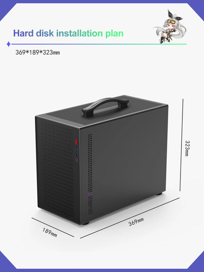 Power Train X-GAMERX M1 Handheld Portable Computer Case Side Transparent MINI Game MATX Desktop Chassis