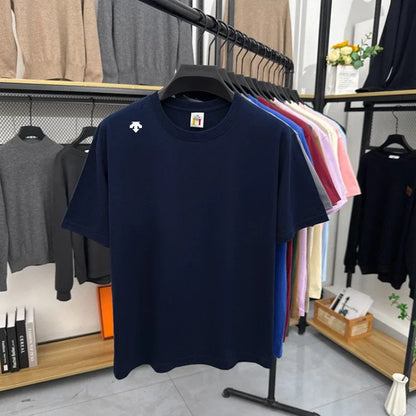 High end sports men's round neck short sleeved T-shirt brand embroidered top summer new 100% cotton comfortable casual T-shirt