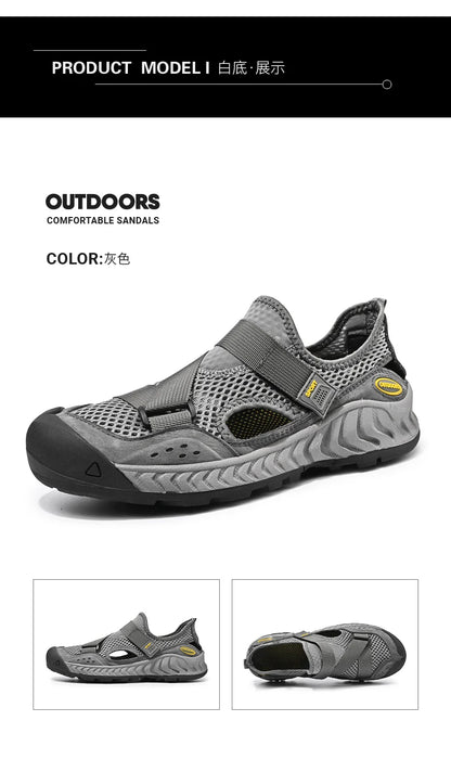 Summer Men Sandals Genuine Leather Mens Casual Shoes Outdoor Men Leather Sandals for Men Beach Shoes Roman mens Shoes