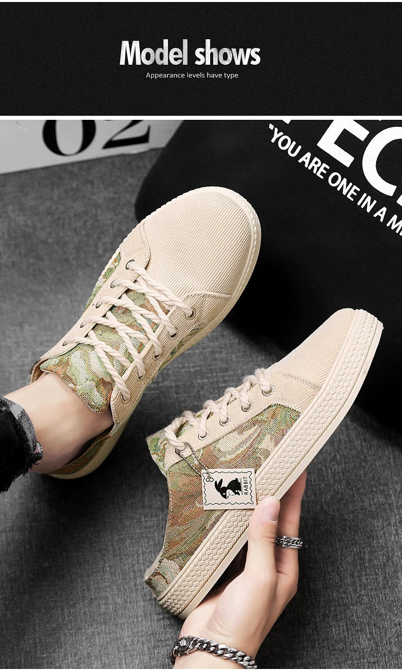 Men's canvas slippers summer new breathable outdoor soft-sole casual slippers party sandals Joker tide half slippers cloth shoes