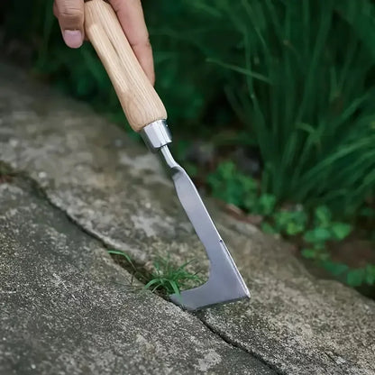 1pc 13.5inch L-shaped Stainless Steel Gap Weeding Tool Garden Hand Tool, For Clearing Weeds On Yard, Patio, Driveway