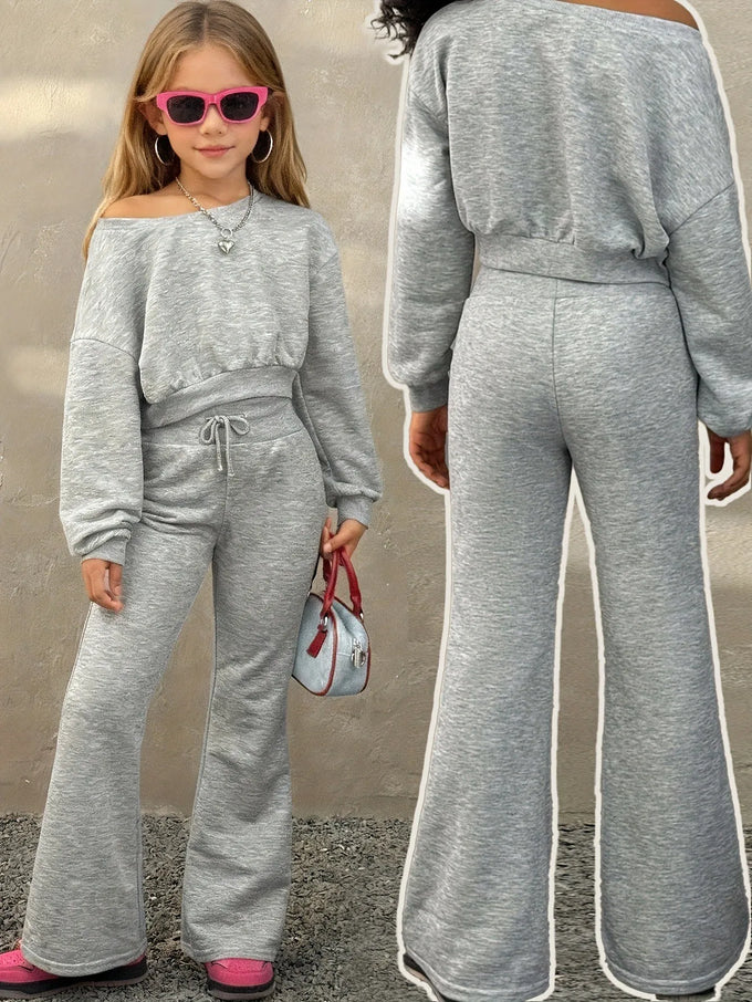 Girls' Off-Shoulder Top & Pants Set — product image
