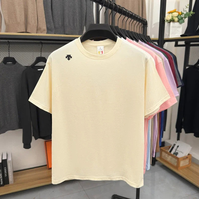 High end sports men's round neck short sleeved T-shirt brand embroidered top summer new 100% cotton comfortable casual T-shirt