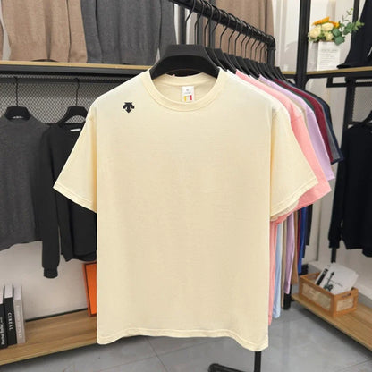 High end sports men's round neck short sleeved T-shirt brand embroidered top summer new 100% cotton comfortable casual T-shirt