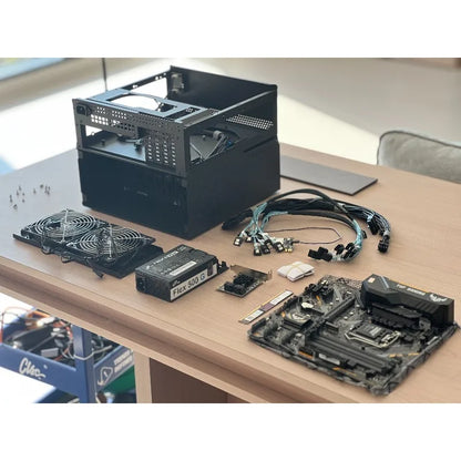 N10 NAS Case - 10+2 Bay Hot Swap, Supports MATX Board & 1U PSU, 4 PCI-E Slots, Aluminum Chassis for Storage