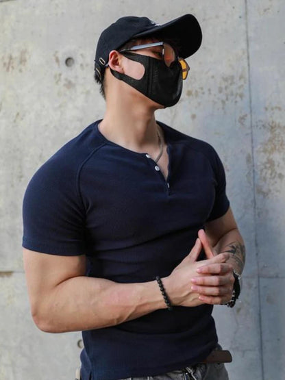 T Shirt Men Casual Short Sleeve Muscle Joggers Bodybuilding Tshirt Male Gym Fitness Tops Tee Streetwear Slim Fit Summer T-shirt