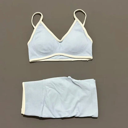 2Pcs HISTELLO Ignite Sculpt Sports Set Naked Feel Tummy Control Cross Bra Scrunch Hip Lifting Yoga Pilates Running Fitness Sets