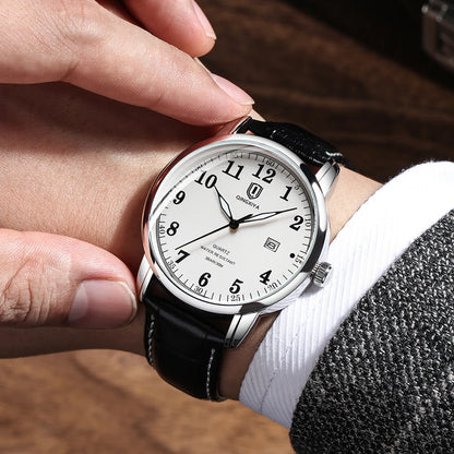 QINGXIYA Classic Business Watch  Men Calendar Quartz Watches Top Brand Luxury Leather Waterproof Mens Watches Relogio Masculino