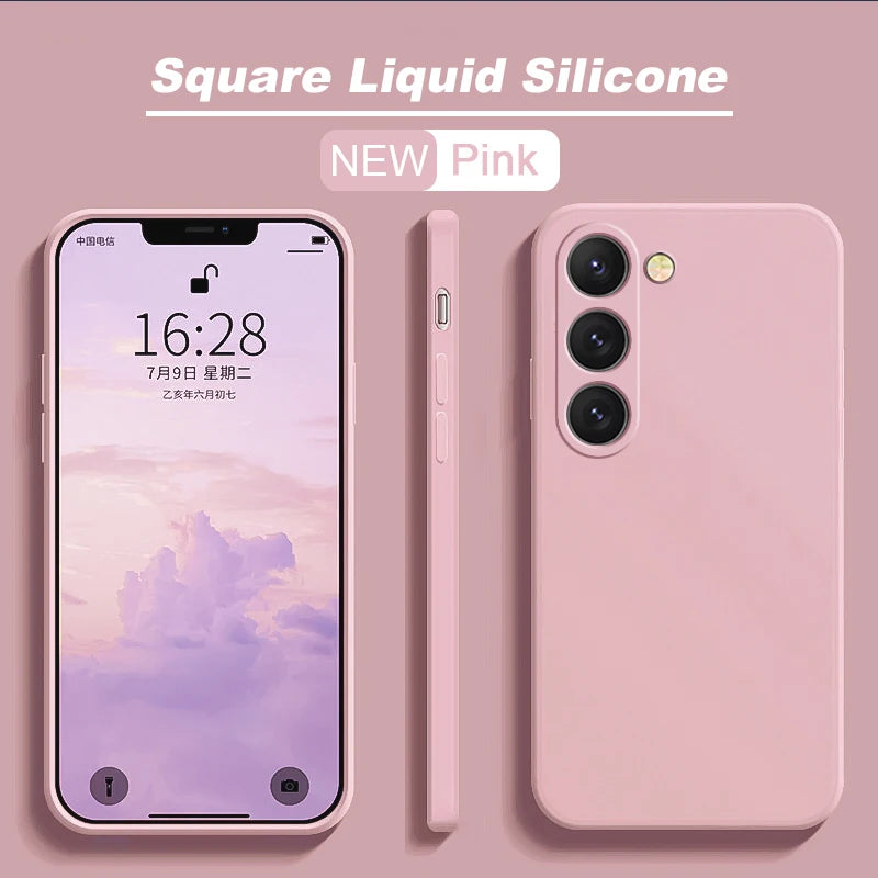 S26 S25 Ultra Case Square Liquid Silicone Phone Case For Samsung Galaxy S26 S25 S24 S23 S22 Ultra Plus S26Ultra Cases Soft Cover