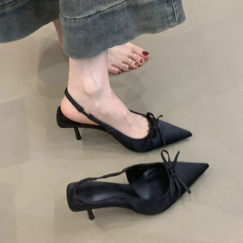 Designer Luxury Summer High Heel Women Sandals Fashion Butterfly-knot Singbacks Pumps Elegant Stripper Party Female Sandalias
