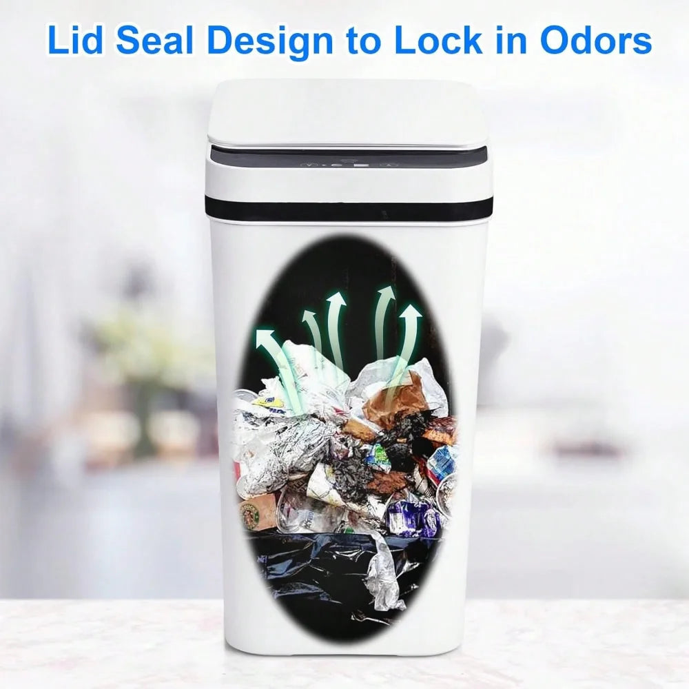 Bathroom Trash Can, Compact And Durable  Wastebasket With Built-In Handles, Easy To Clean, Rustproof