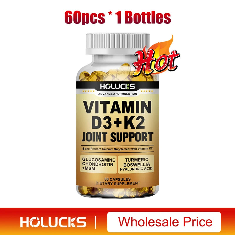 Advanced Joint Support Supplement, with Vitamin D3 K2, for Heart & Bone Health, Mood & Immune Support
