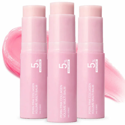 PDRN Pink Collagen Volume Multi Balm Stick Face & Body Balm for Under-Eyes, Neck, Forehead, Smile Lines,  Radiance Care K-Beauty